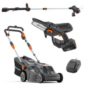 Газонокосилка Husqvarna Aspire LC34-P4A KIT + аккумуляторный сучкорез Aspire P5-P4A + аккумуляторный триммер Husqvarna Aspire T28-P4A