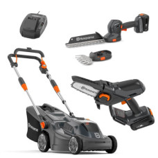 Газонокосарка Husqvarna Aspire LC34-P4A KIT + акумуляторні ножиці Aspire S20-P4A + акумуляторний сучкоріз Husqvarna Aspire P5-P4A
