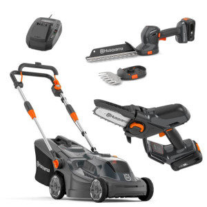 Газонокосарка Husqvarna Aspire LC34-P4A KIT + акумуляторні ножиці Aspire S20-P4A + акумуляторний сучкоріз Husqvarna Aspire P5-P4A