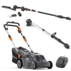 Газонокосарка Husqvarna Aspire LC34-P4A KIT + акумуляторний кущоріз-ножиці Aspire S20-P4A + акумуляторний триммер Husqvarna Aspire T28-P4A